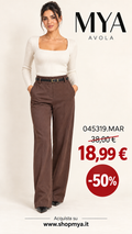 Pantalone marrone con cintura – 045319.MAR