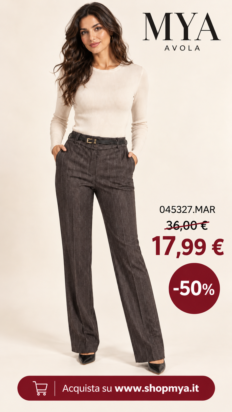 Pantalone marrone gessato – 045327.MAR