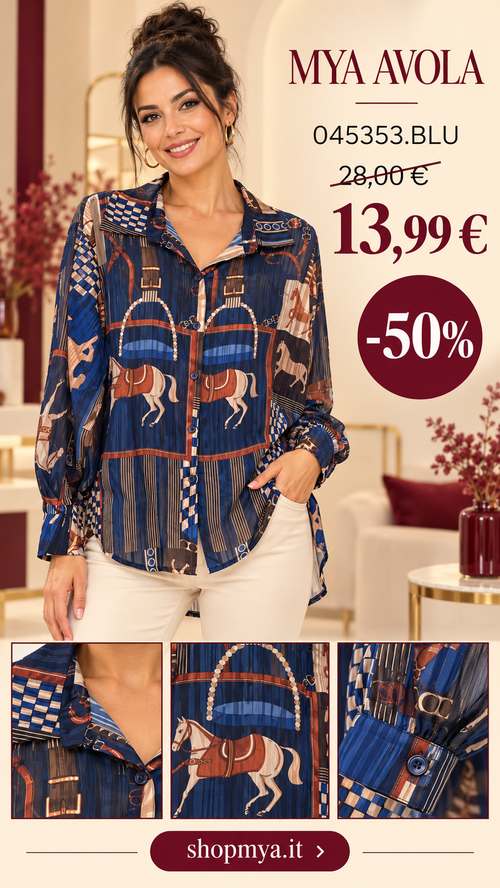 MYA 045353.BLU – promozione con modella, prezzo 13.99 euro