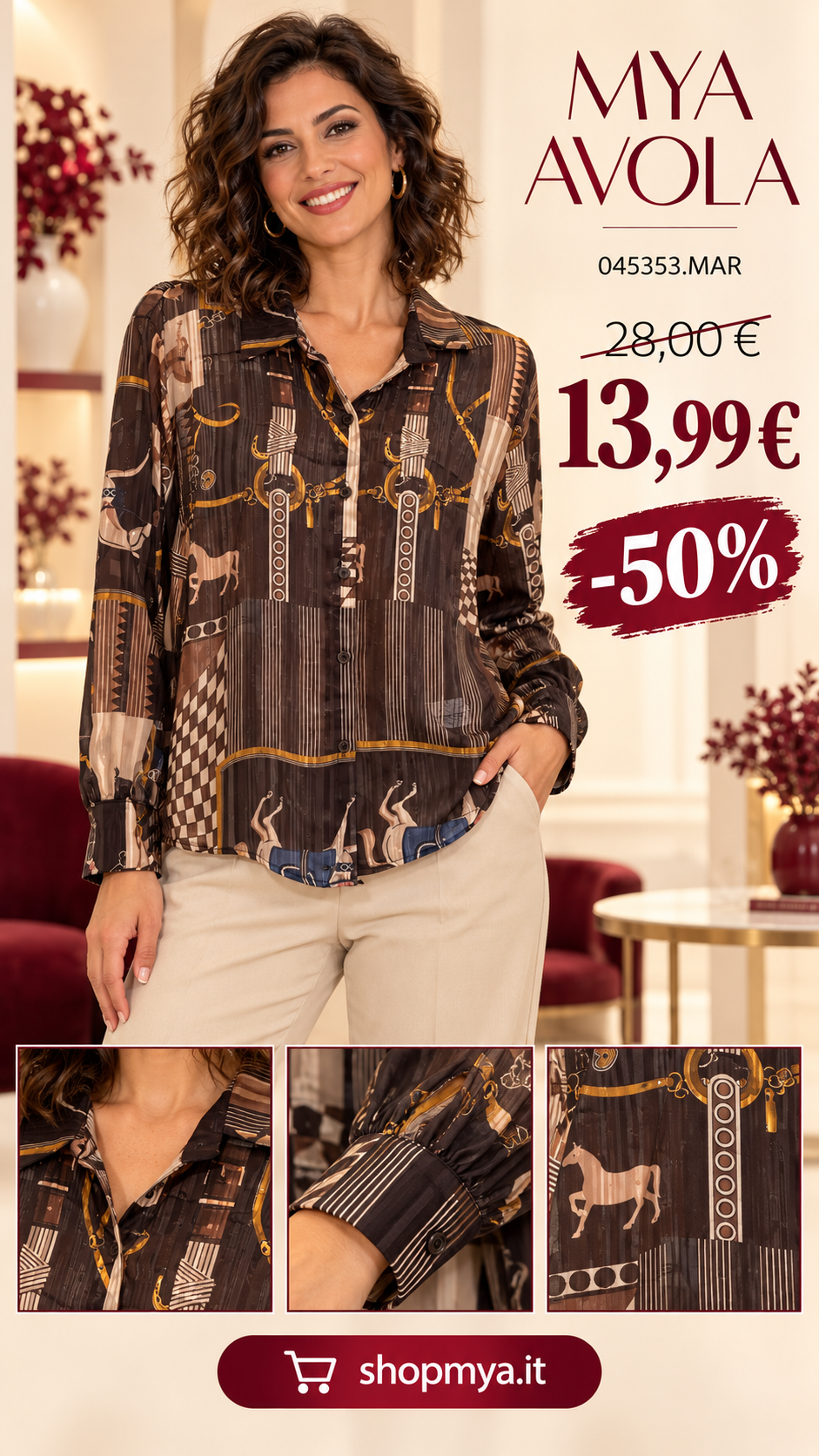 MYA 045353.MAR – promozione con modella, prezzo 13.99 euro
