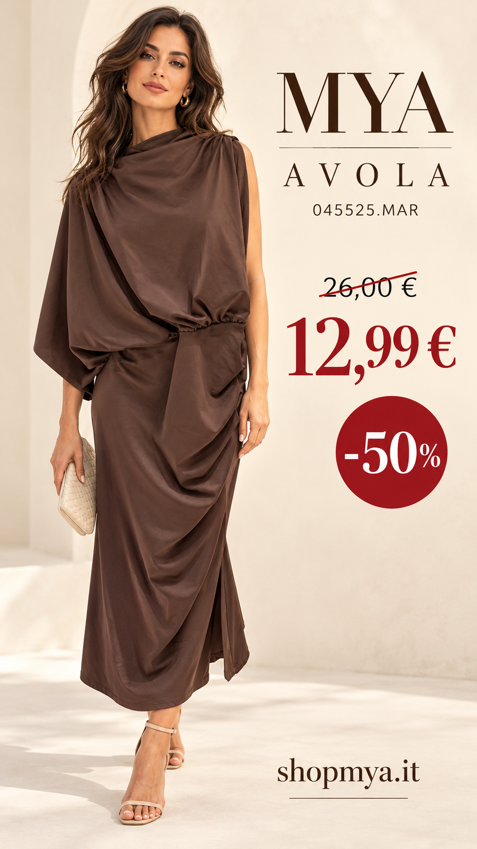 MYA 045525.MAR – promozione con modella, prezzo 12.99 euro