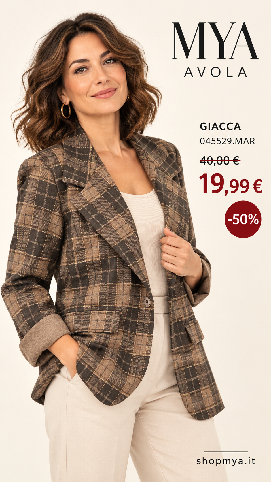 MYA 045529.MAR – promozione con modella, prezzo 19.99 euro