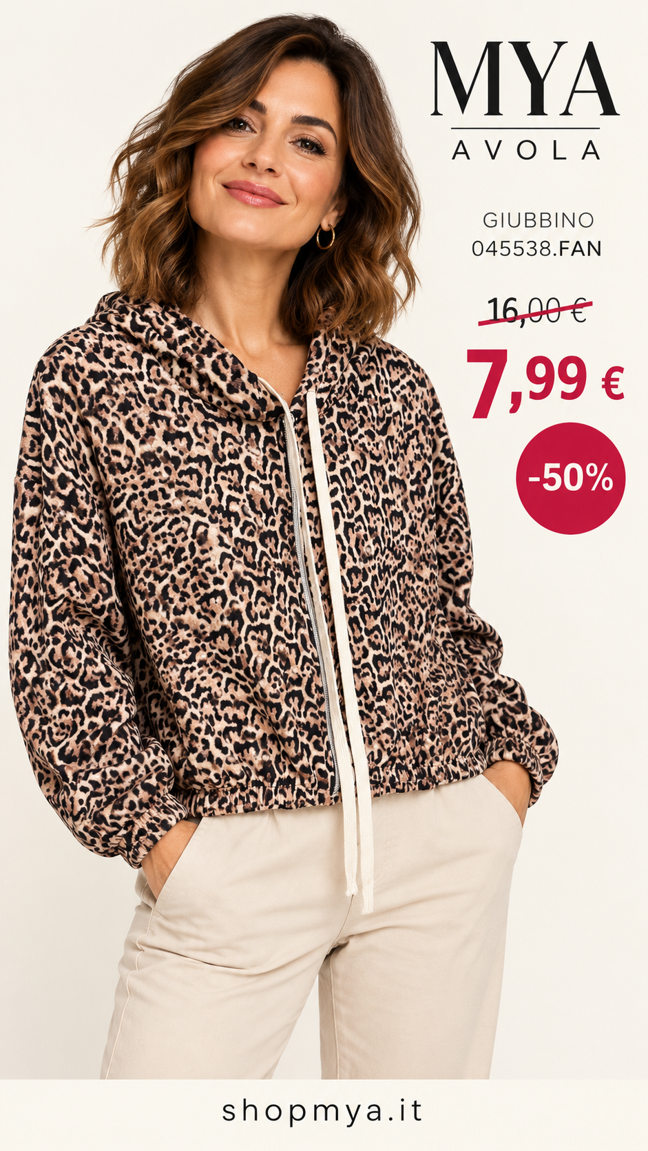 MYA 045538.FAN – promozione con modella, prezzo 7.99 euro