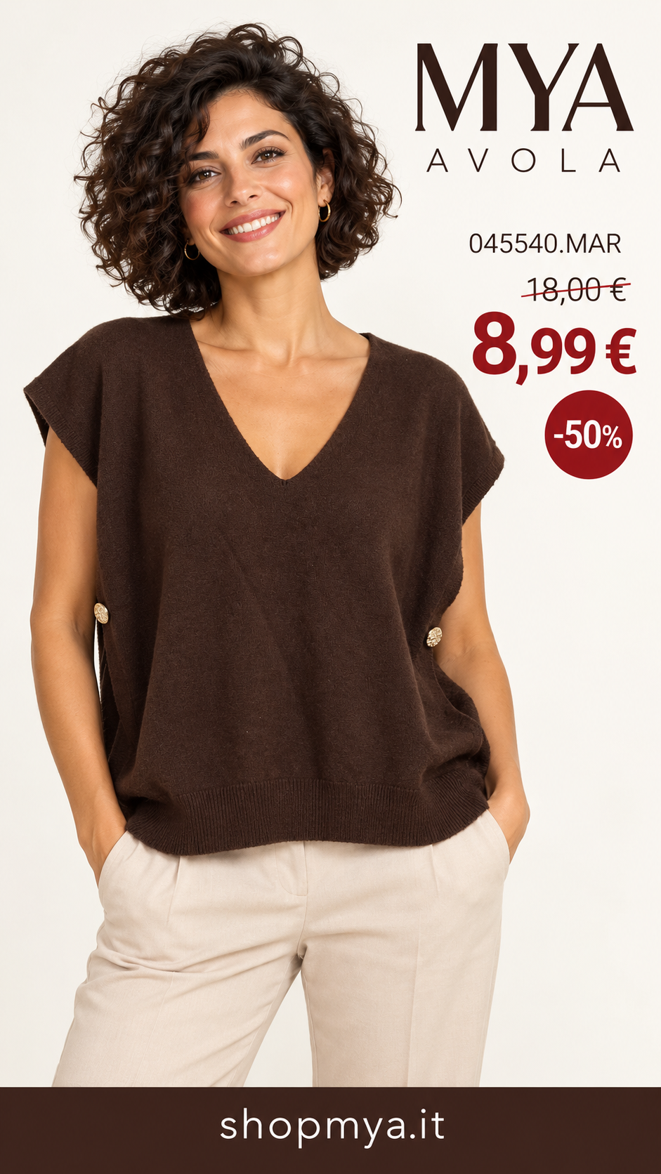 MYA 045540.MAR – promozione con modella, prezzo 8.99 euro