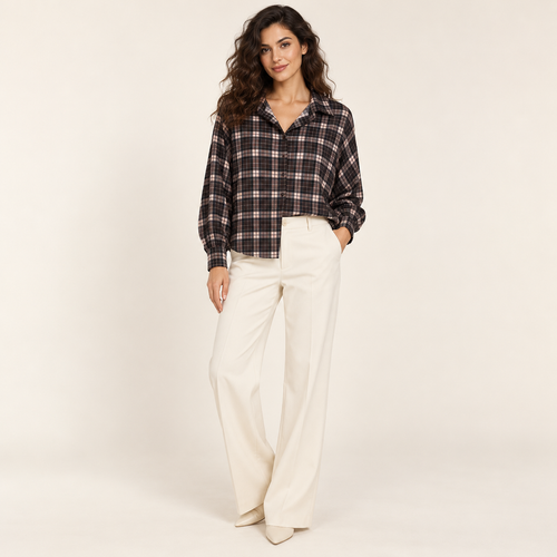 Camicia a quadri donna Bordeaux – 045707.241