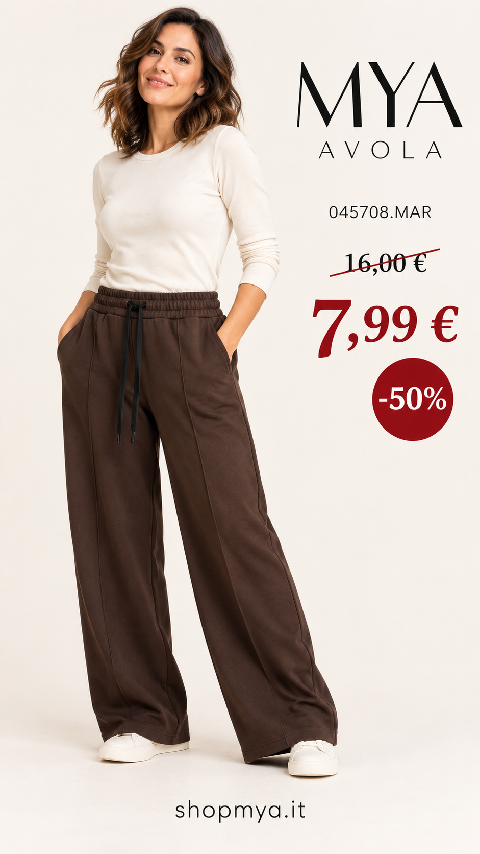 MYA 045708.MAR – promozione con modella, prezzo 7.99 euro