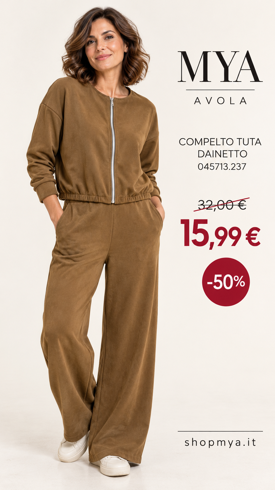 MYA 045713.237 – promozione con modella, prezzo 15.99 euro
