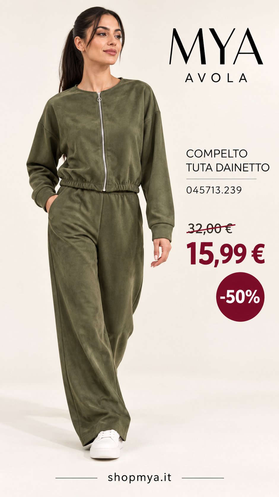 MYA 045713.239 – promozione con modella, prezzo 15.99 euro