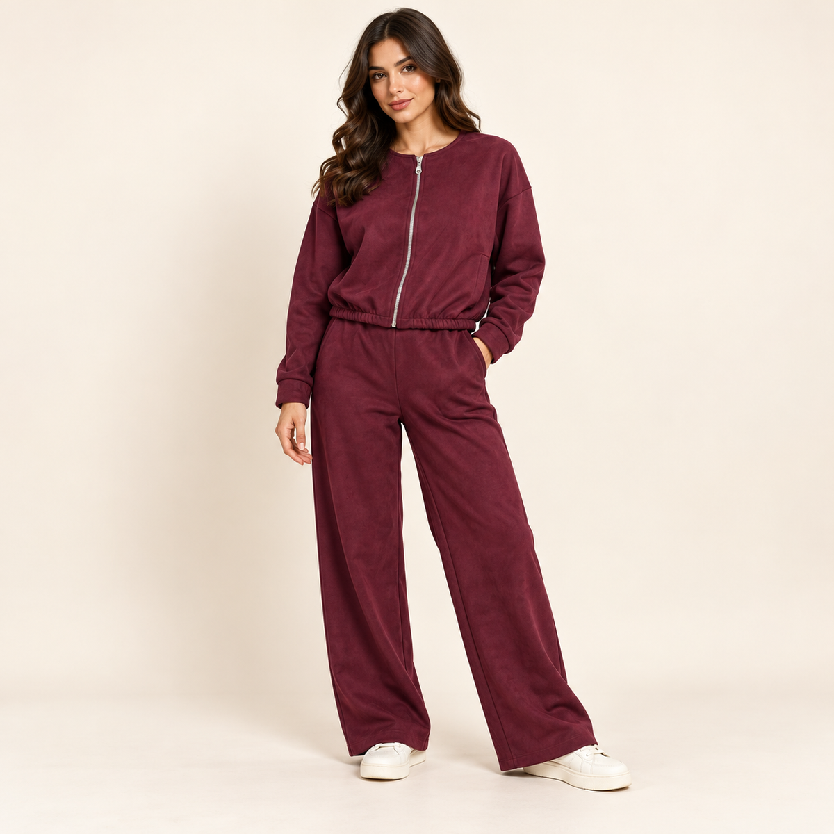 Completo tuta effetto dainetto donna Bordeaux – 045713.241
