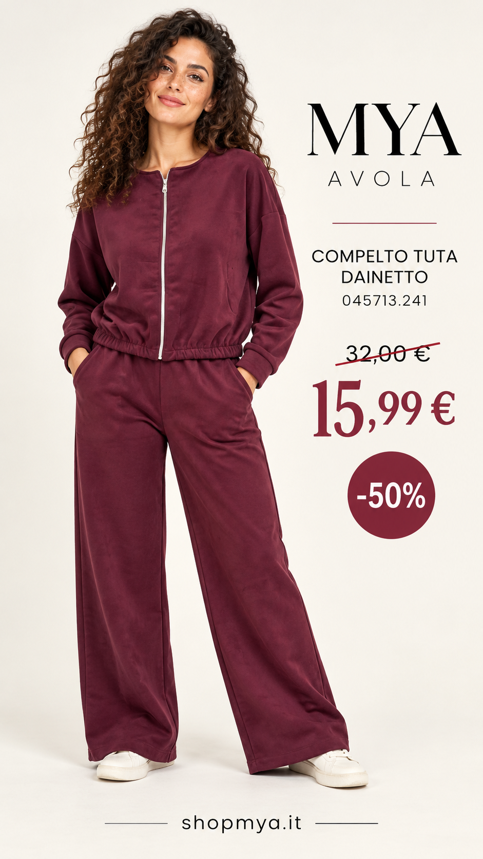 MYA 045713.241 – promozione con modella, prezzo 15.99 euro