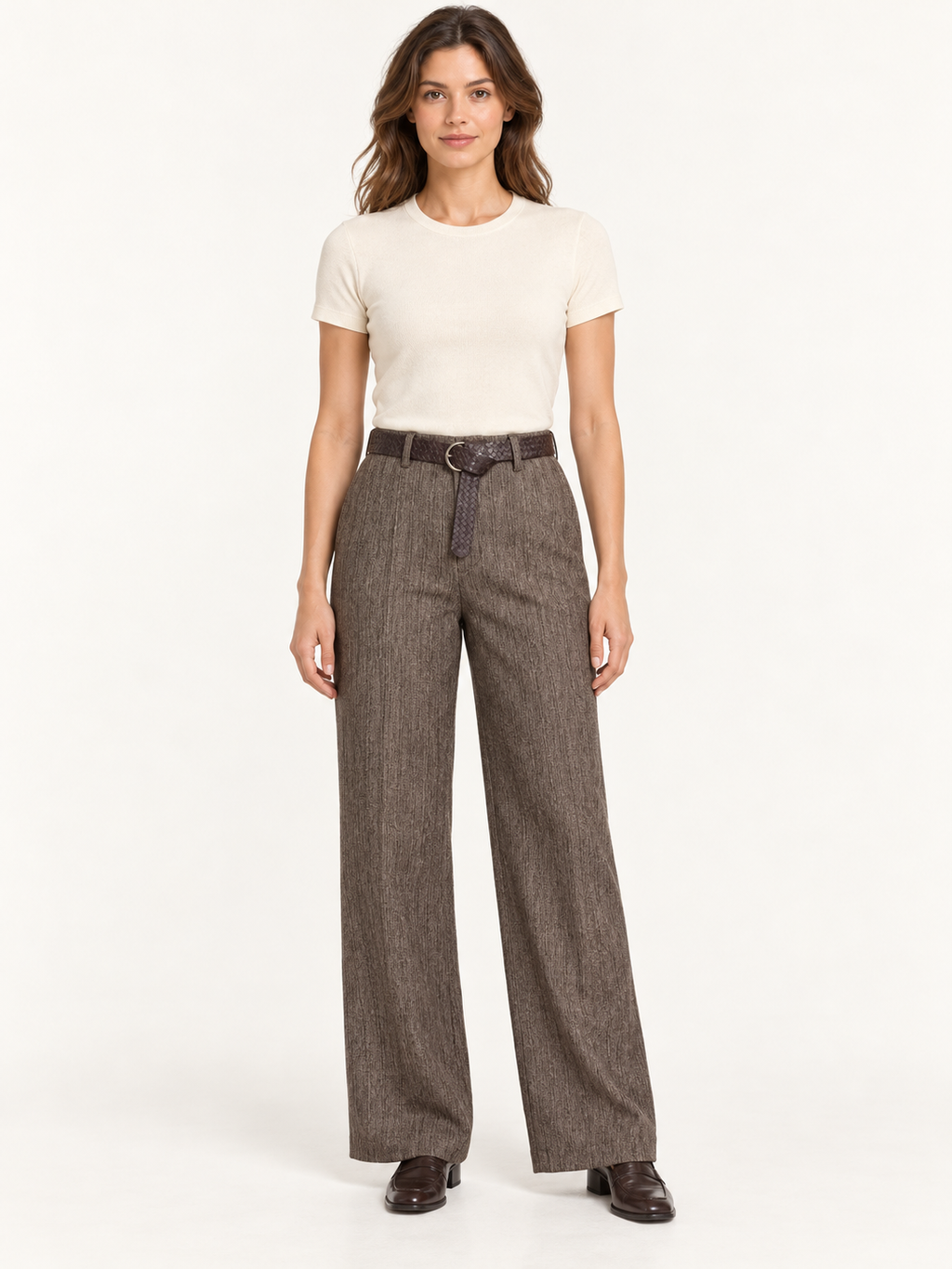 Pantalone mélange a gamba ampia, esempio assortimento, vista fronte
