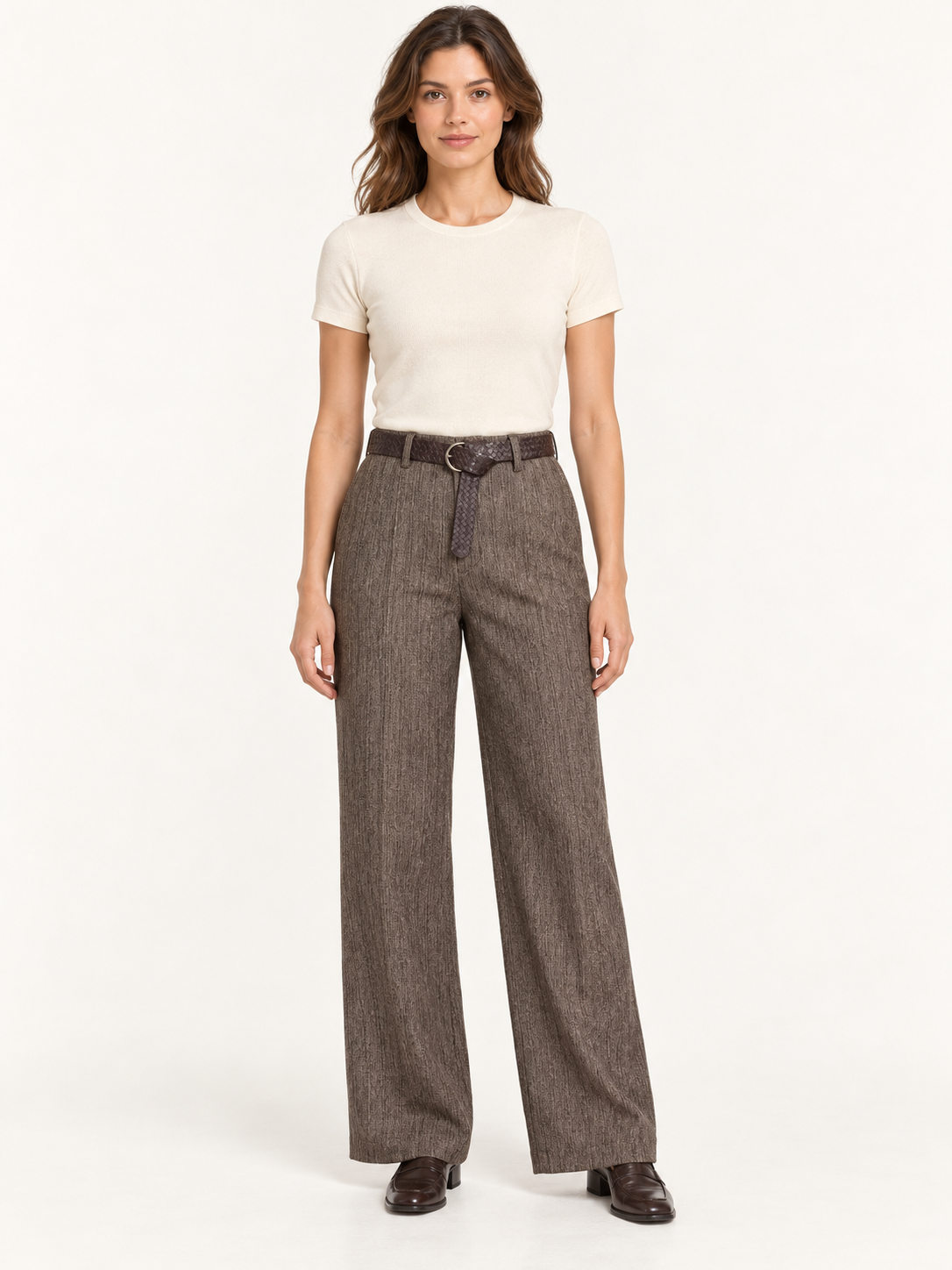 Pantalone mélange a gamba ampia, esempio assortimento, vista fronte