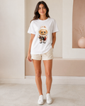 T-shirt donna bianca Laubu – taglia unica