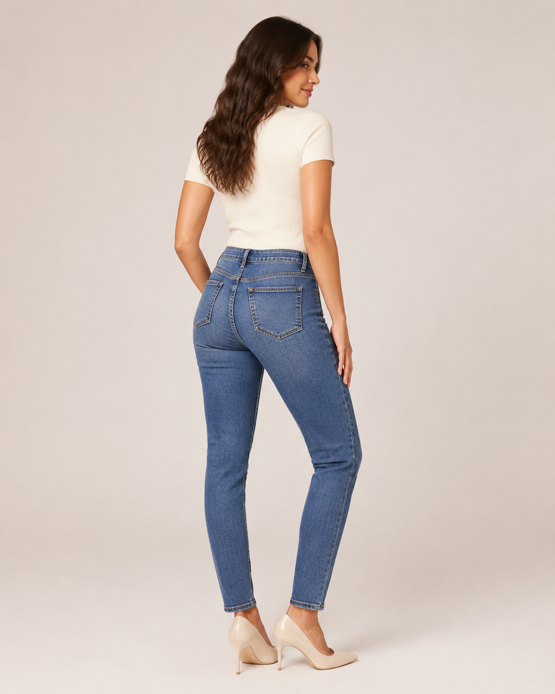 Jeans donna blu con dettaglio strass – modello 2310
